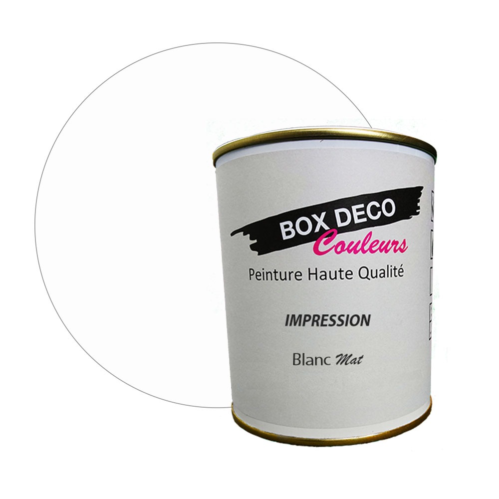 Peinture impression murale acrylique blanc aspect mat Aqua Déco -750ml -  BOX DECO COULEURS